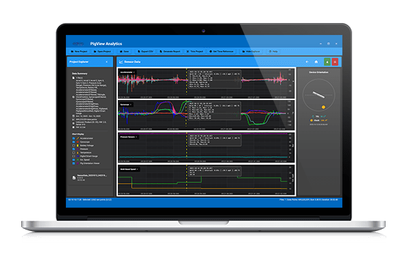 PigView Analytics pig tracking software on laptop